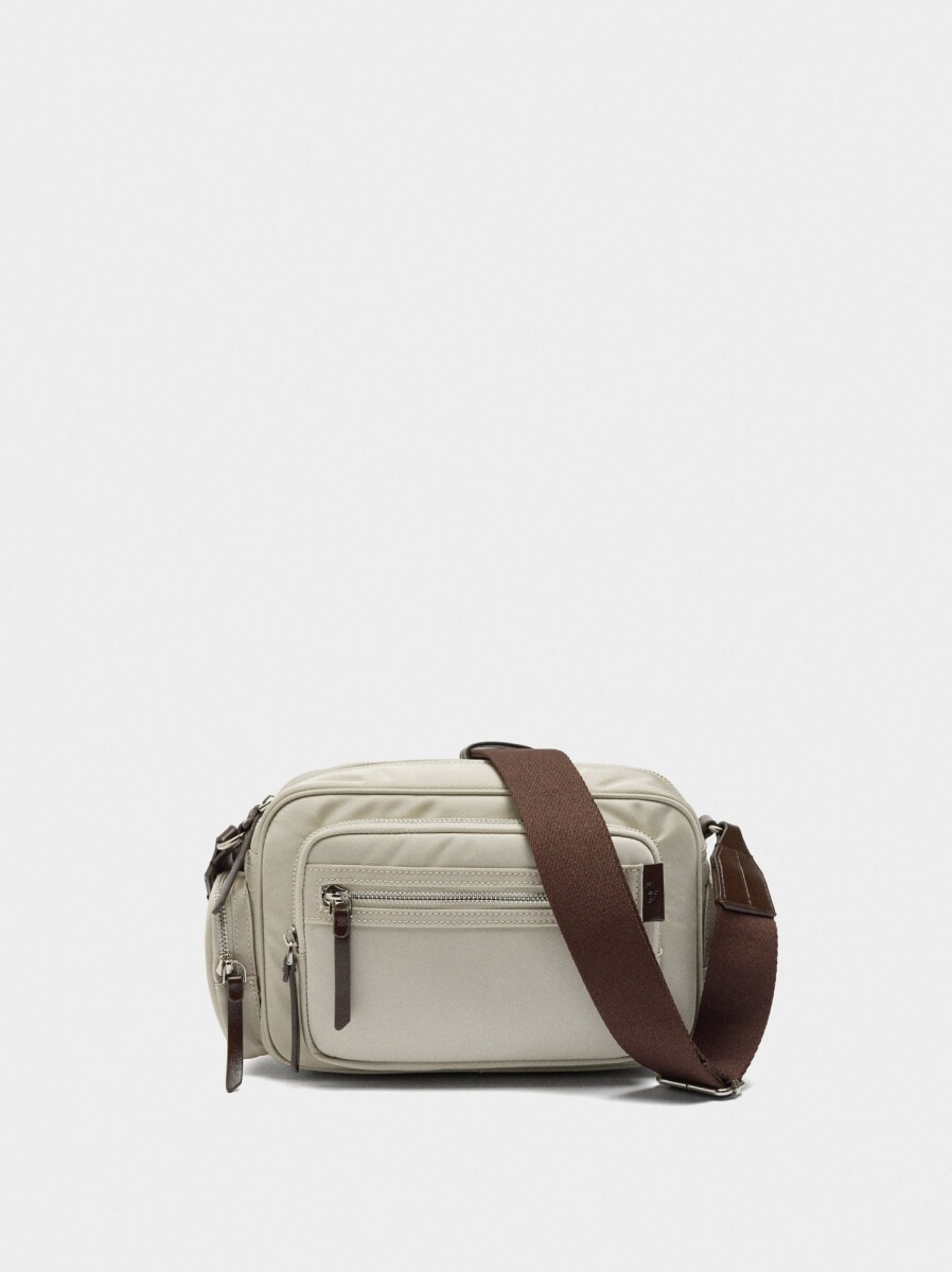 Bolso Bandolera De Nylon - crudo 