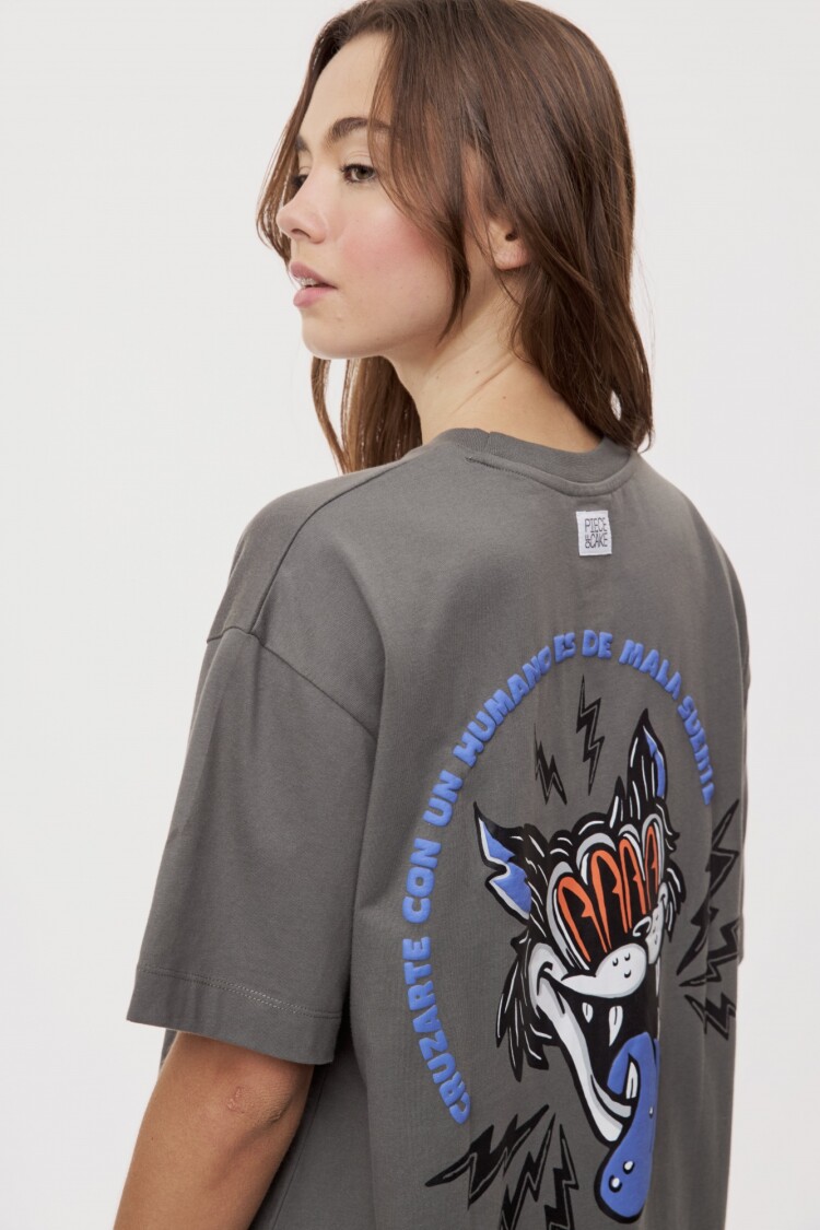 REMERA HUMAN Cemento