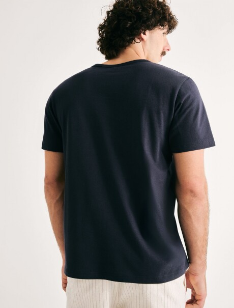 CAMISETA MANGA CORTA SLIM AZUL OSCURO