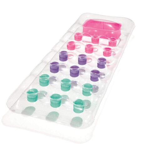 Colchoneta Porta Vasos Inflable Bestway Ideal Para Piscinas Transparente