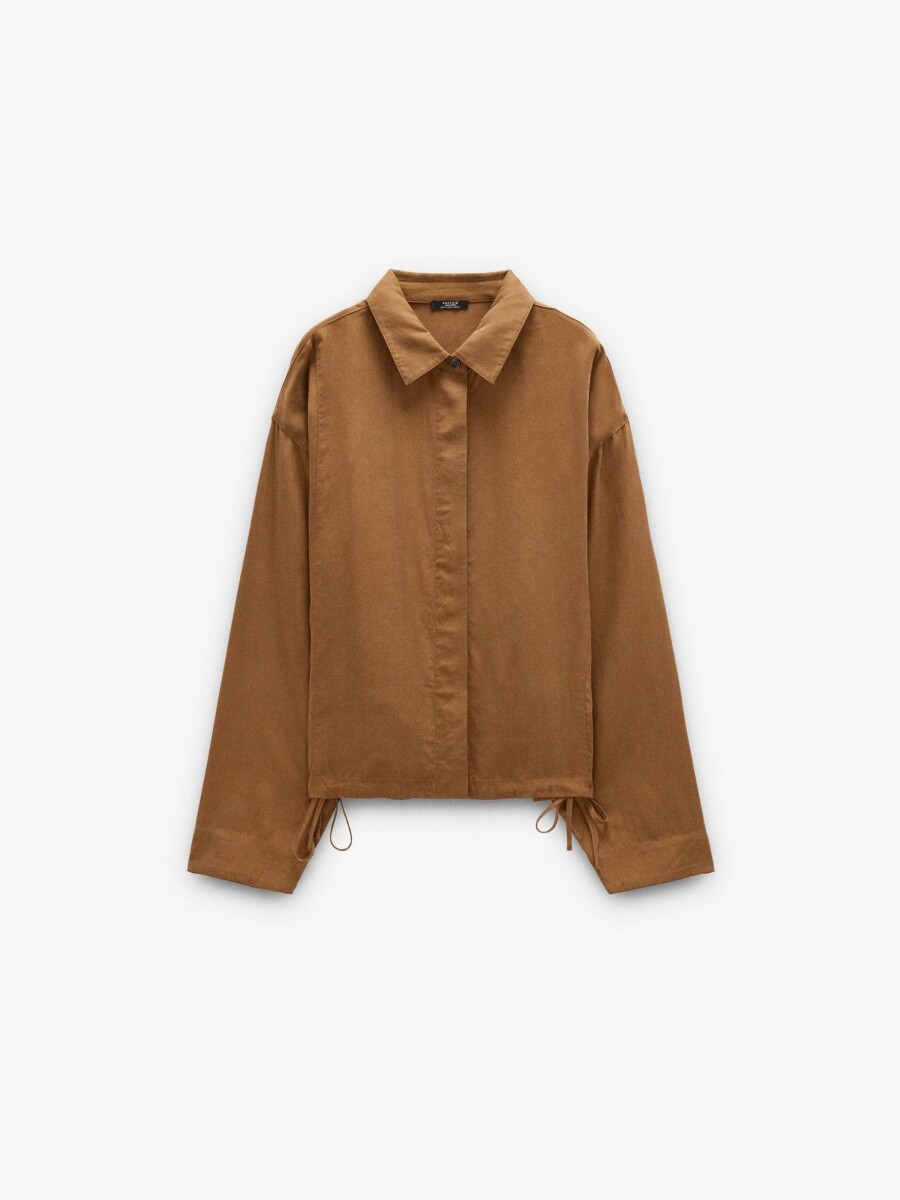 Camisa Lisa 100% Lyocell marron