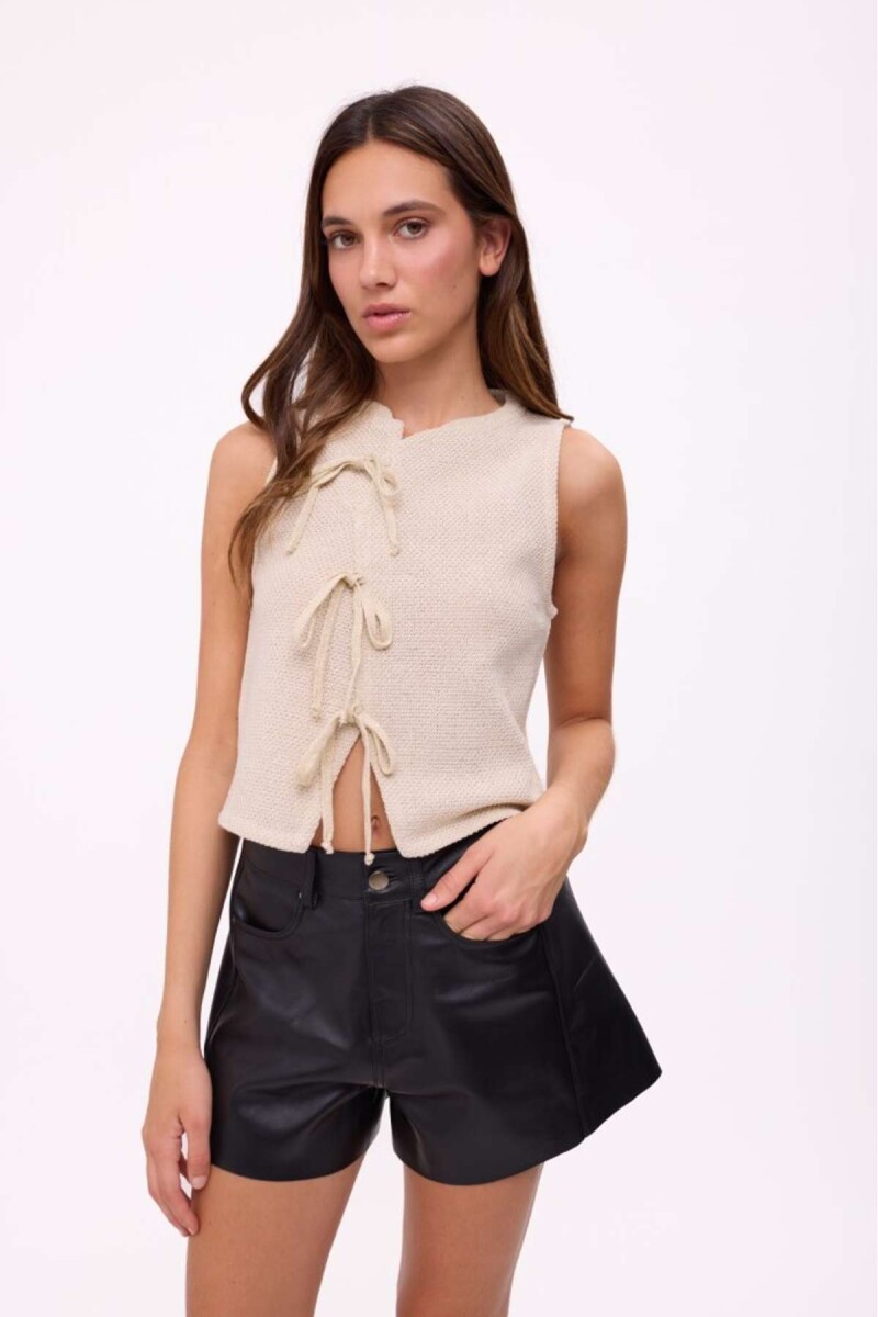 Short Wide Xl Couro - Negro 