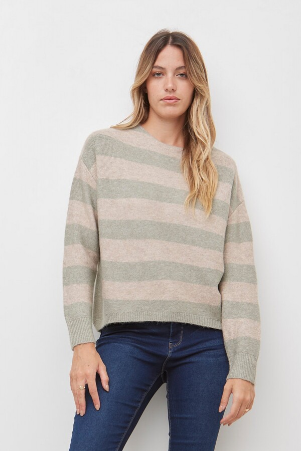 Buzo Soft Lineas OLIVA/MULTI