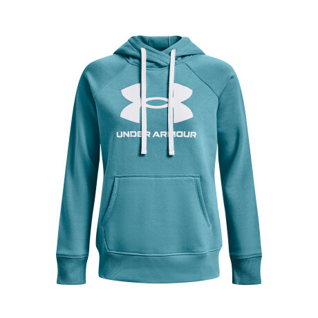 Canguro de Mujer Under Armour Rival Fleece Azul Claro - Blanco