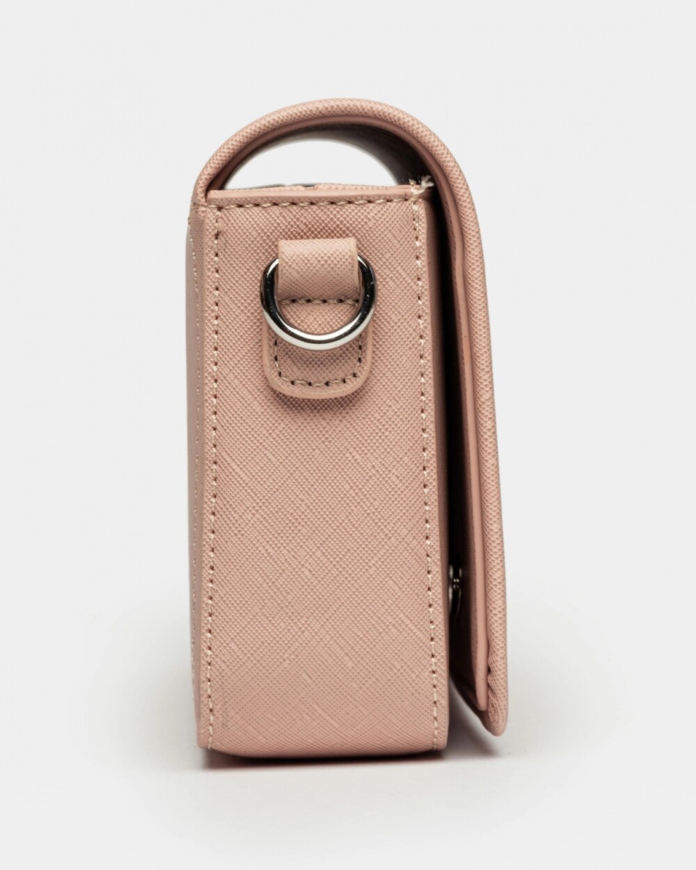 Bandolera The Flap Penny en efecto cuero saffiano Rosa