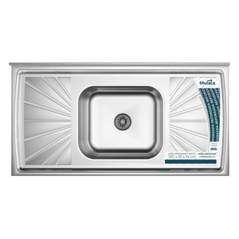 [OUTLET] Pileta Central de Acero Inoxidable y base en Hormigón 100 x 53 x 14 cm - ABOLLADA [OUTLET] Pileta Central de Acero Inoxidable y base en Hormigón 100 x 53 x 14 cm - ABOLLADA