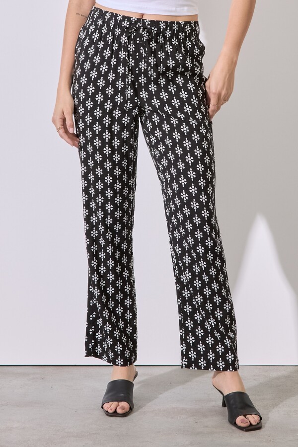 Pantalon Print BLANCO/NEGRO