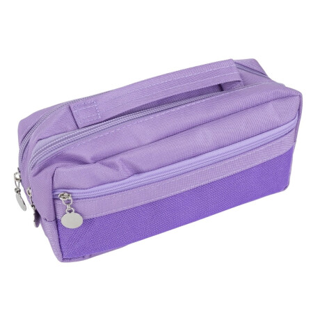 Cartuchera de lona doble cierre con bolsillo Cartuchera de lona doble cierre con bolsillo