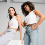 Top Puma Wardrobe Ess Ribbed Crop Top Mujer PUMA White