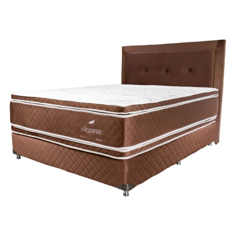 Sommier Paraná Elegante 160x200 cm Marrón (Base + Colchón + Cabecera) Sommier Paraná Elegante 160x200 cm Marrón (Base + Colchón + Cabecera)