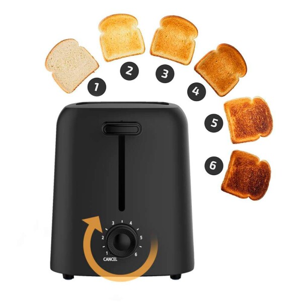 Tostadora Eléctrica 2 Panes Marvo 6 NIveles Tostado 650W Variante Color Negro