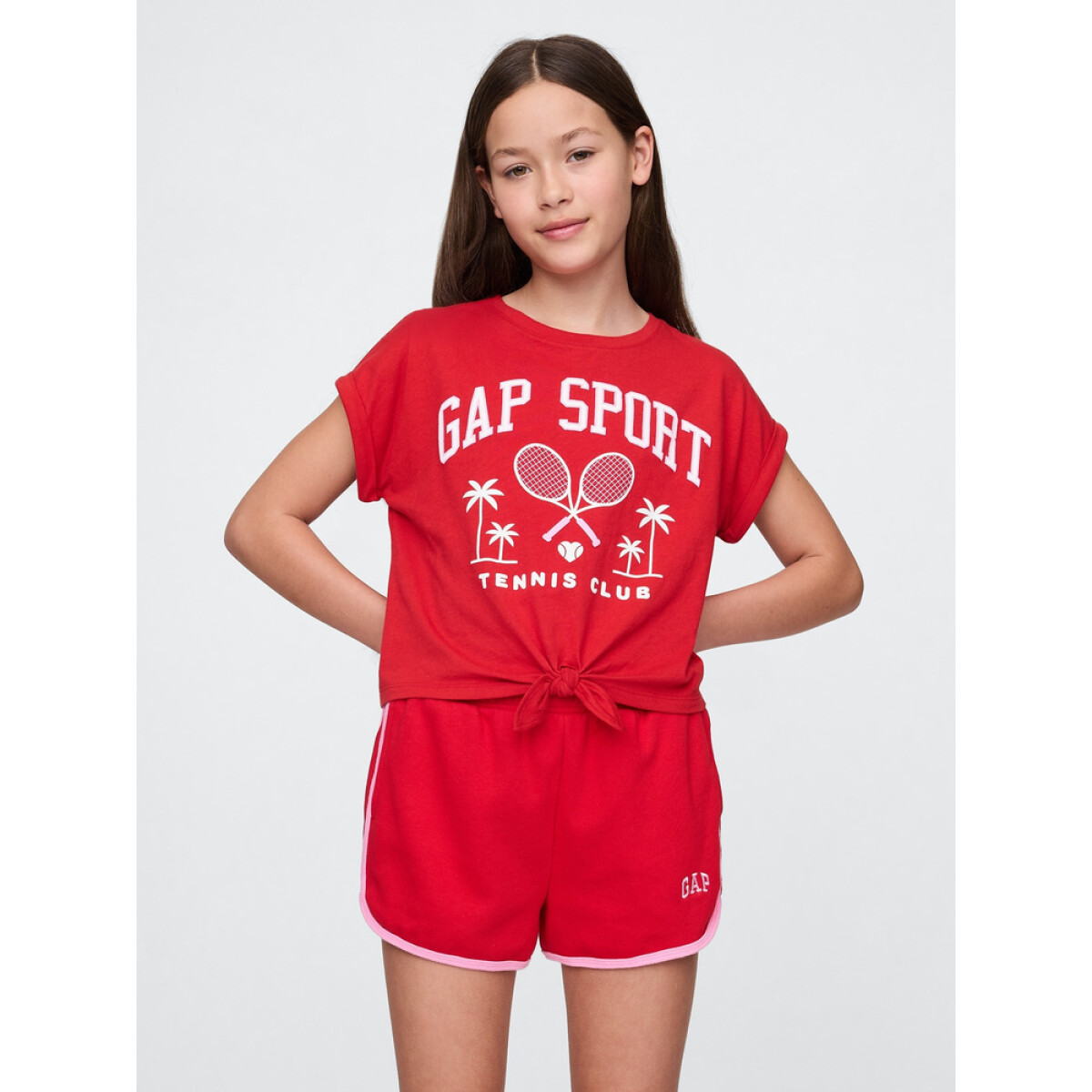 FRCH SS TIE FRONT TEE - TOMATO SAUCE 