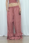 Pantalón rayado volado PREVENTA rosa
