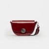 Bandolera The Circle En Cuero Charol Arrugado Berry