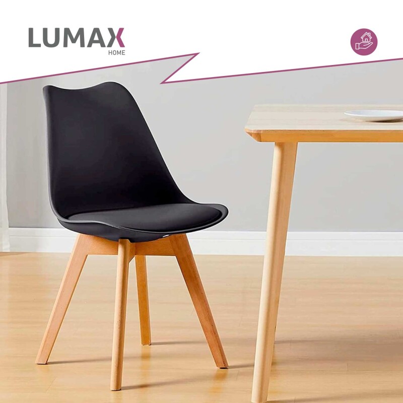Silla Eames acolchonada con patas de madera Silla Eames acolchonada con patas de madera