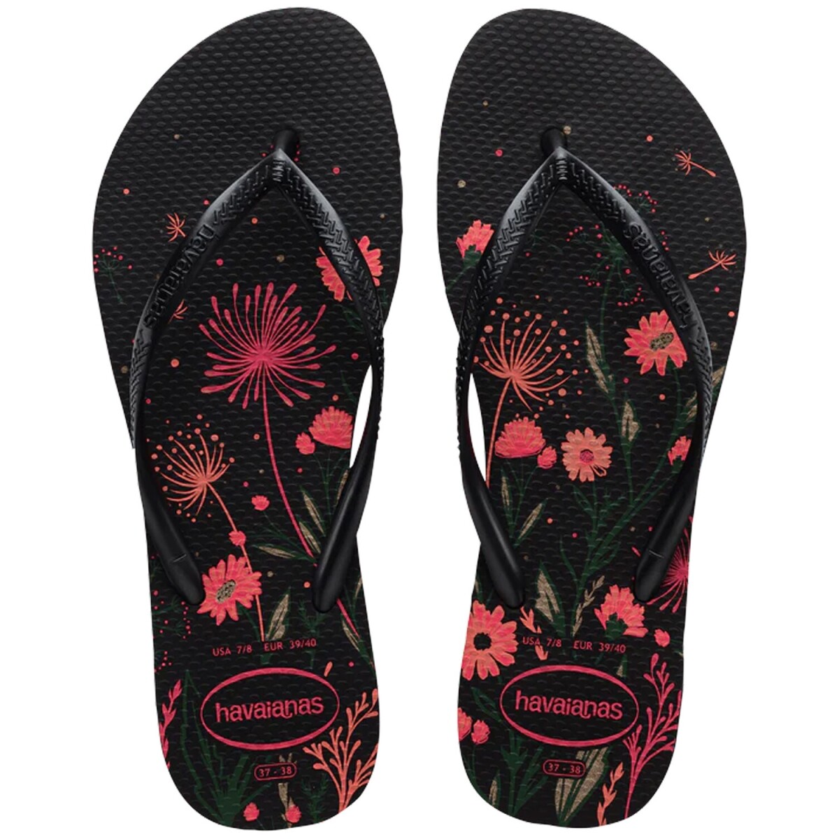 Chancletas ojotas Havaianas Slim Organic - Black/Pink 