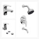 Juego Completo De Griferia, Incluye Ducha Embutida,Bidet C/Transferencia Y Lavatorio Bajo Linea Fv-Iguazu CROMO