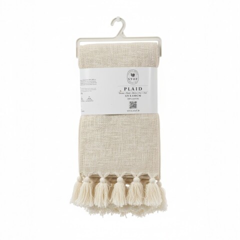 MANTA MARFIL C/BORLAS 125X150CM Unica