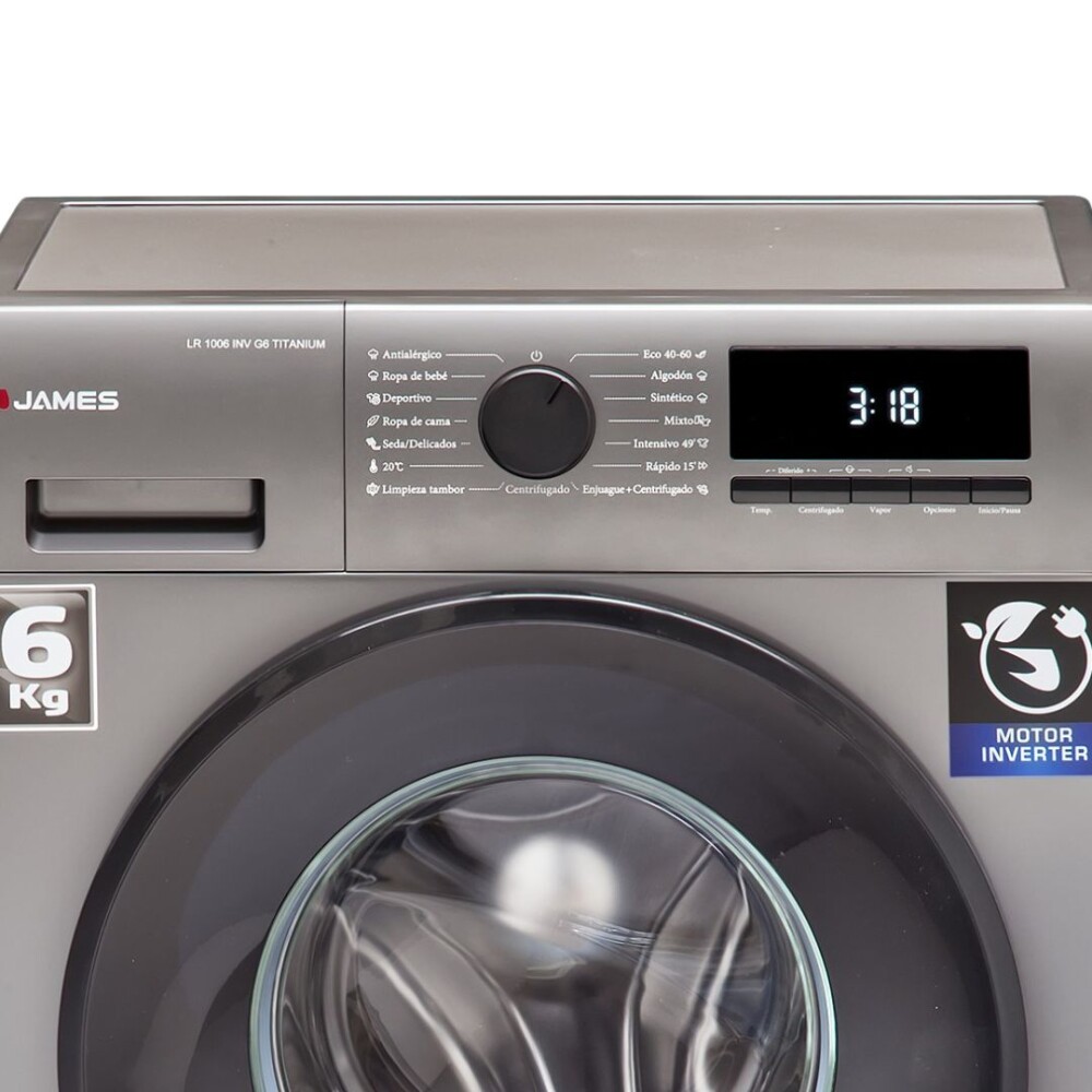 Lavarropas Frontal Inverter - 6kg Titanium - James Lavarropas Frontal Inverter - 6kg Titanium - James