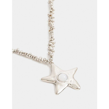 Collar Con Dije De Estrella Plateado