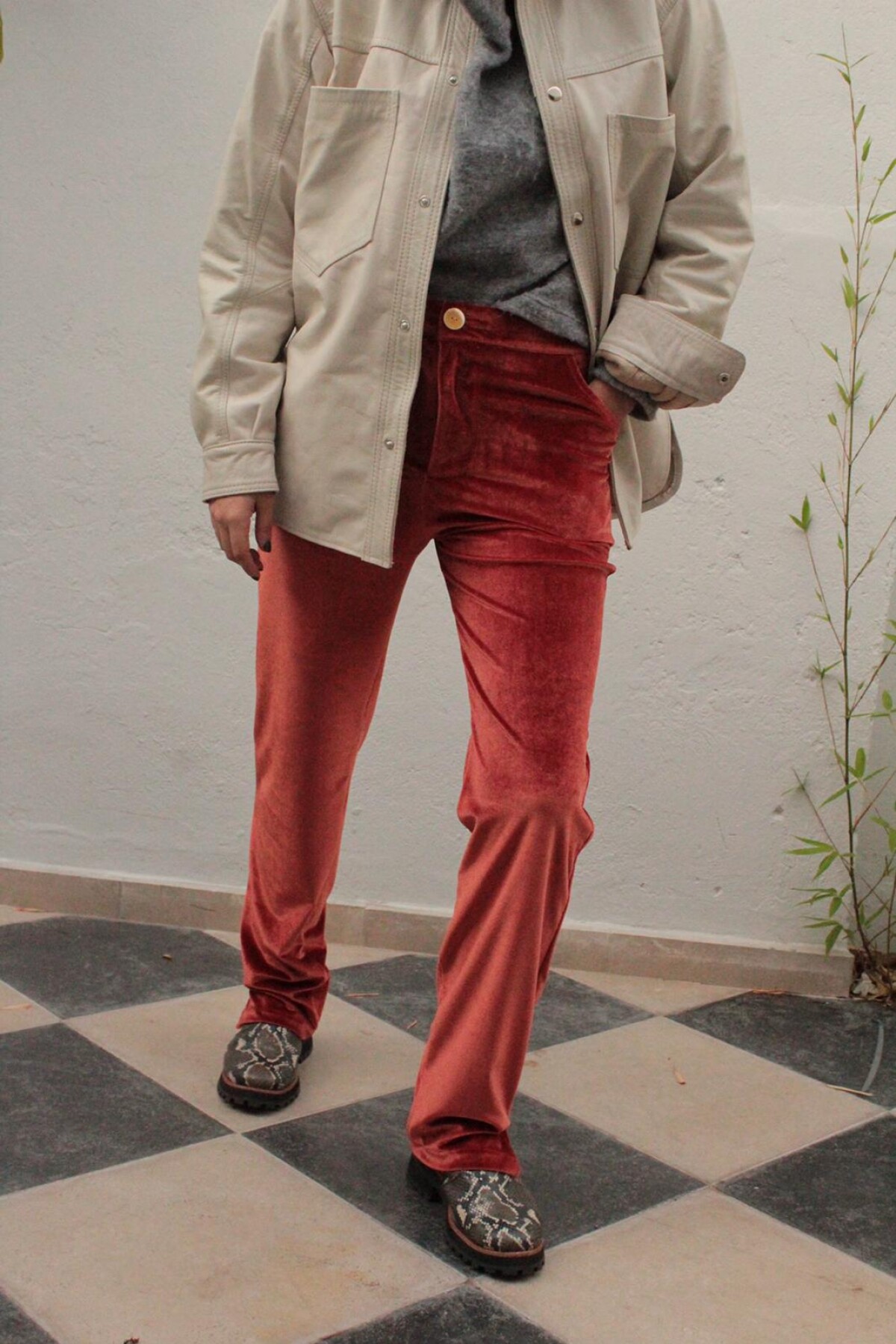 Velvet Suit Pant Terracota