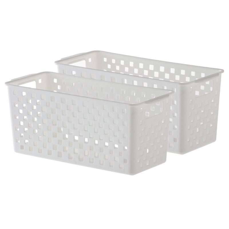 Set x2 Cesto organizador Quadratta calado MS BLANCO