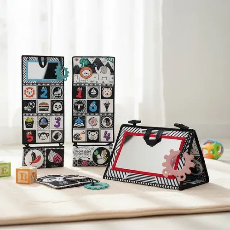 Libro textil alto contraste Plegable con espejo Libro Textil Alto Contraste Plegable Con Espejo