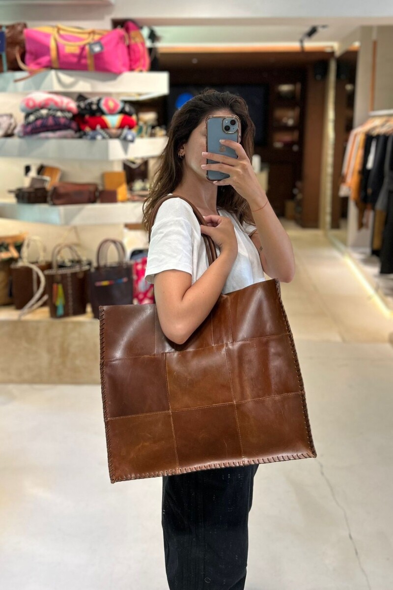 Leather Tote Bag Camel