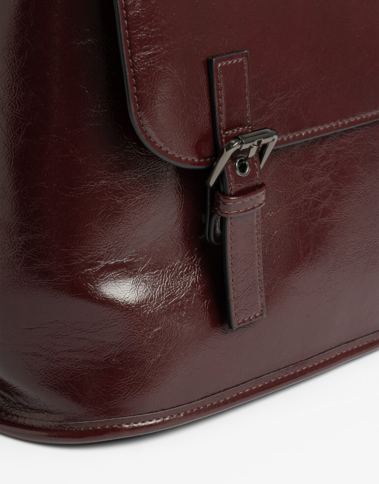 Mochilas Urbanas Mochila Con Solapa Burgundy - Rojo Cereza