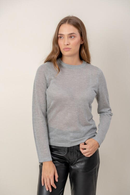 Sweater lurex Plata