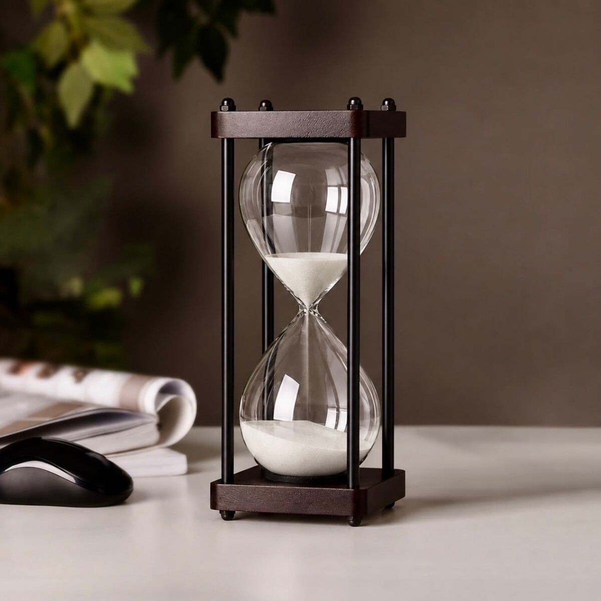 Reloj de Arena Decorativo Clásico Blanco - 60 minutos 