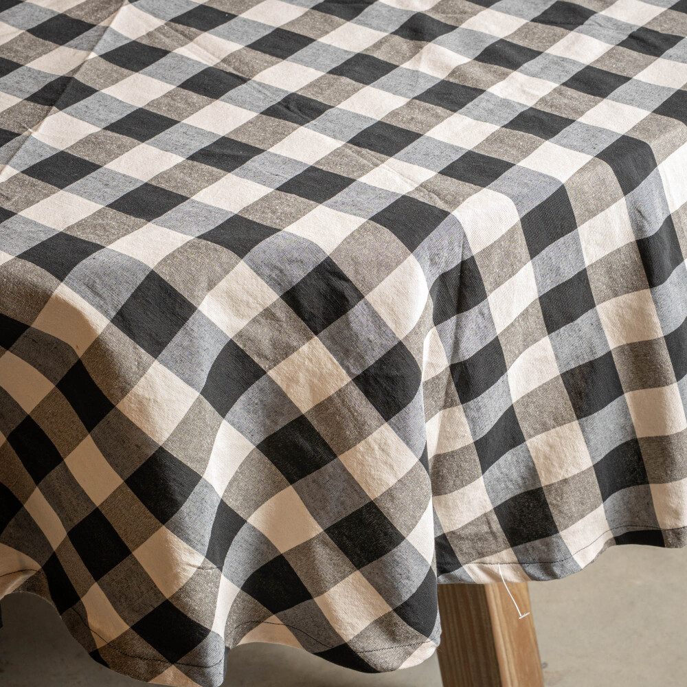 Mantel redondo 1.60, cuadros negro Mantel redondo 1.60, cuadros negro