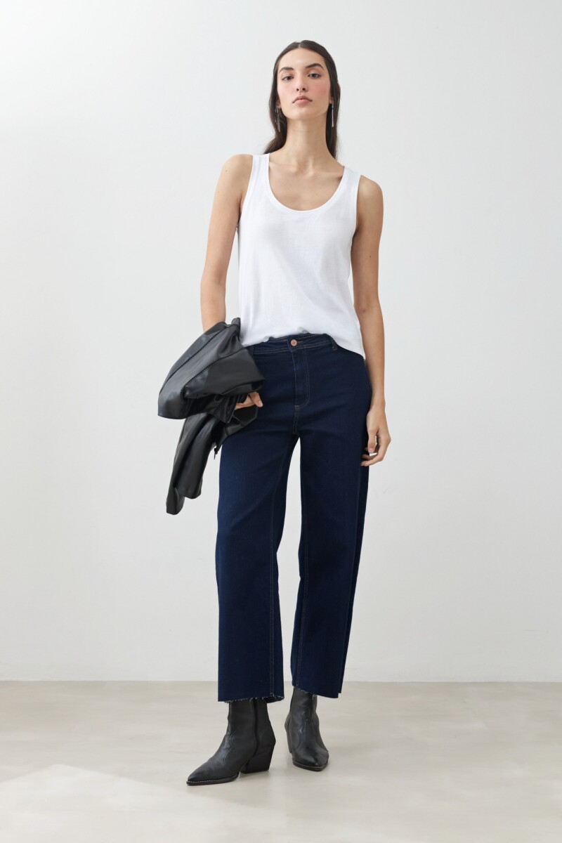 Musculosa escote a la base - blanco 