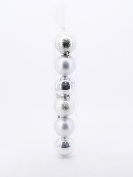 ESFERAS X 6 PIEZAS PLATEADO