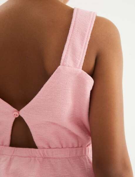 VESTIDO INFANTIL CON TEXTURA ROSADO