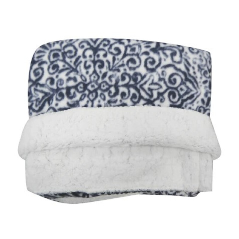 Frazada con Corderito 1 PLAZA Home Class 150 x 240 cm ARABESCO AZUL