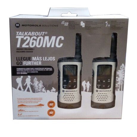 Motorola - Handy 2 Vias Talkabout T260 - Alcance: 40KM. Hasta 33 Canales C/u con 121 Codigos de Priv 001