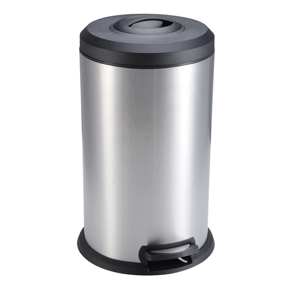 PAPELERA C/TAPA PEDAL Y COMPRESORA 40L ACERO INOX 