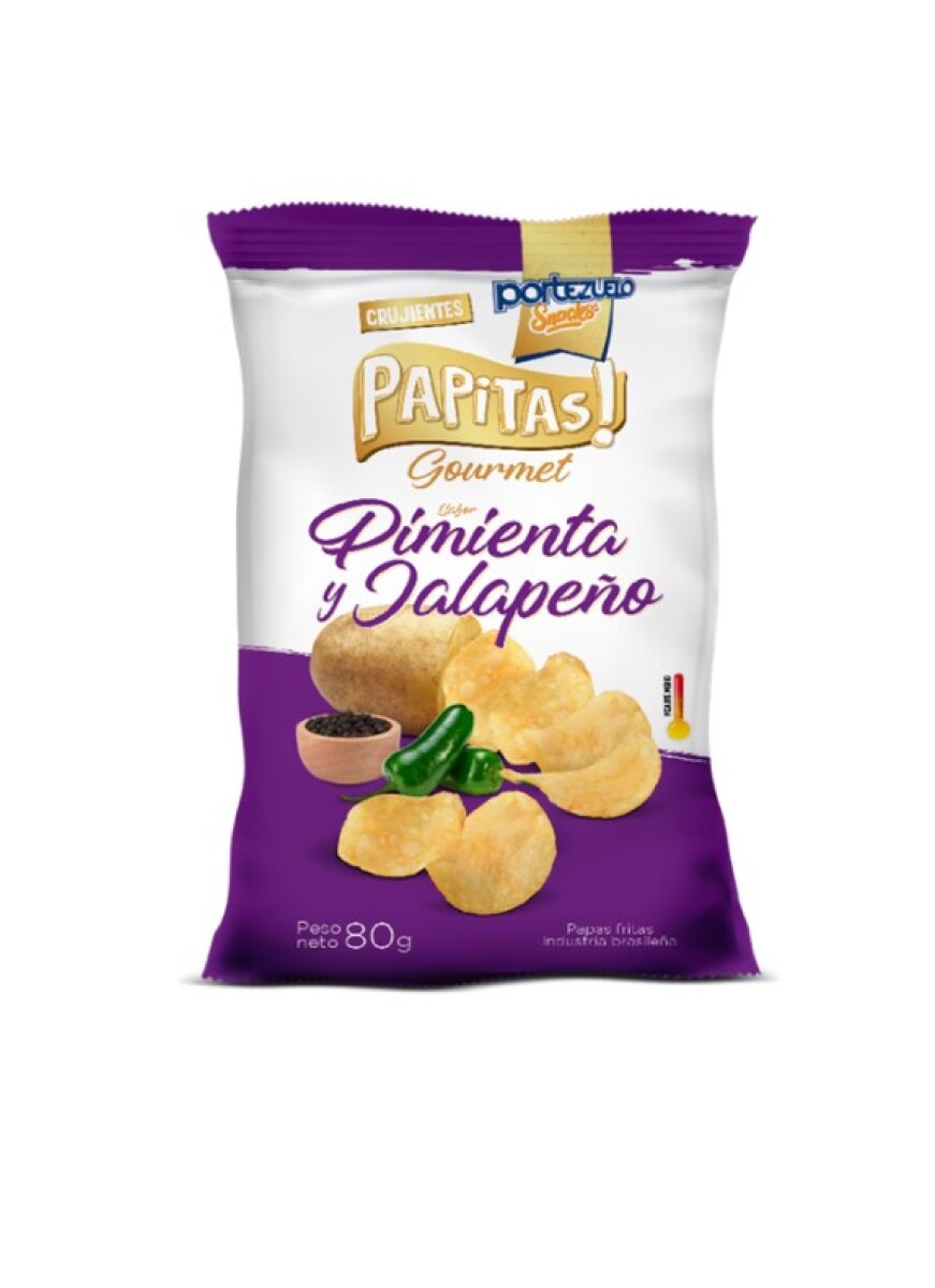 PAPAS PORTEZUELO 80GRS PIMIENTA Y JALAPEÑOS 