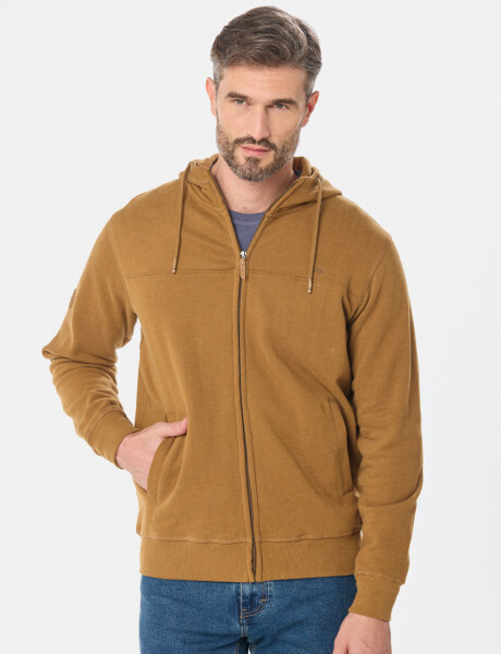 CANGURO CON CIERRE Y CAPUCHA Beige