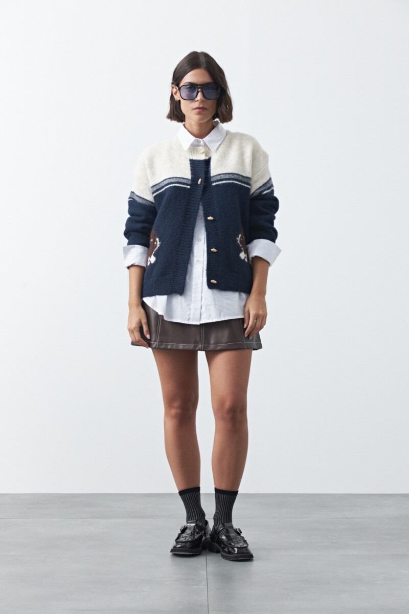 CARDIGAN RABBIT Azul Marino