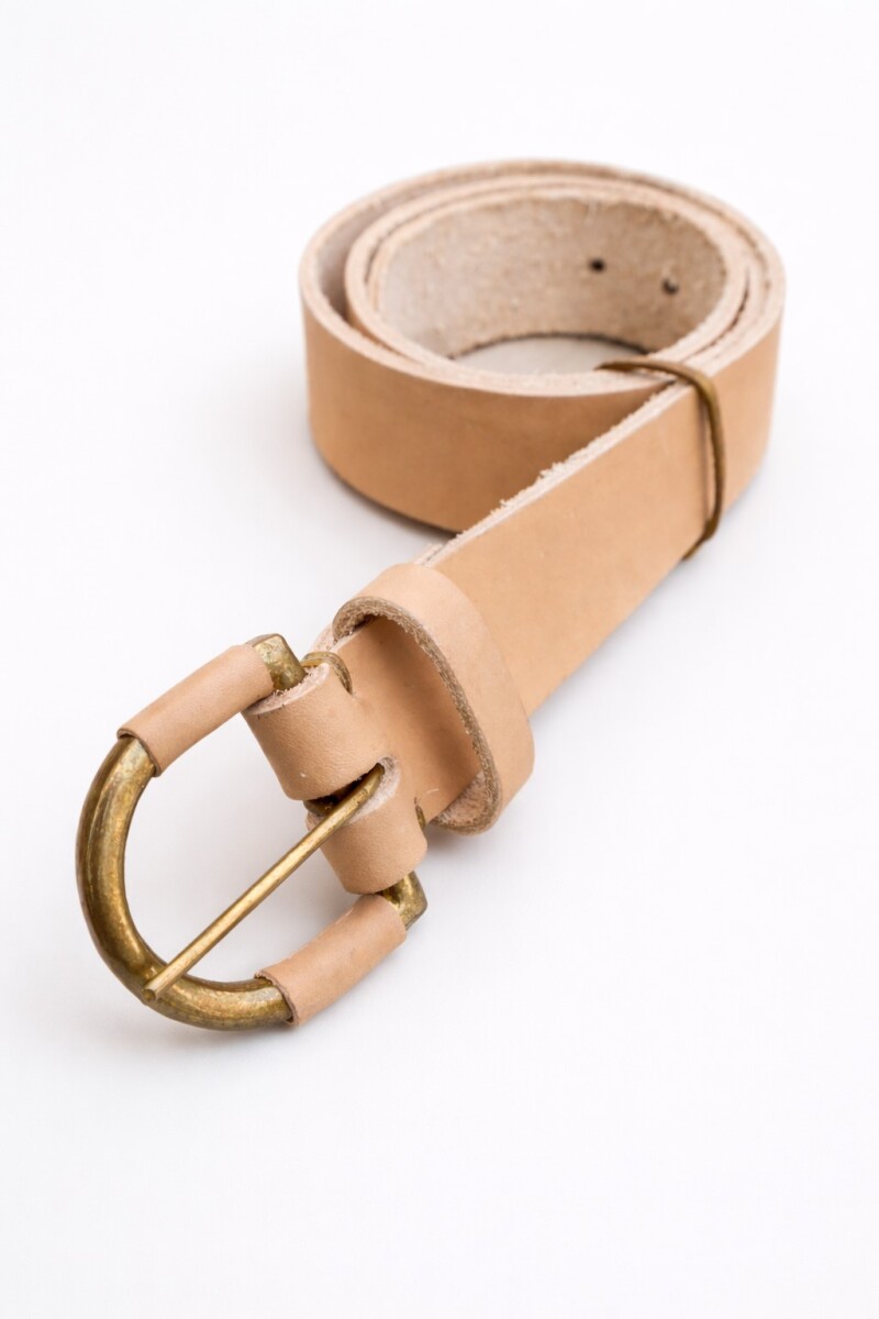 Cinturón Suela - Claro Hebilla Dorada 