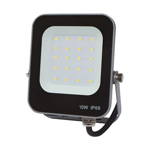 Foco Led Reflector Exteriores Interiores Luz Fria 10W IP66 Variante Color Negro