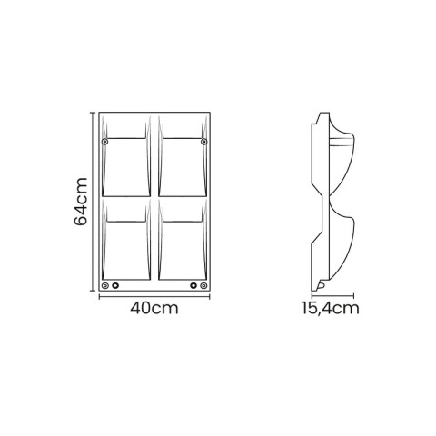 Maceta de pared "MALAIA" símil cemento TD0396