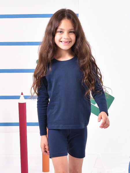 REMERA BASICA MANGA LARGA AZUL