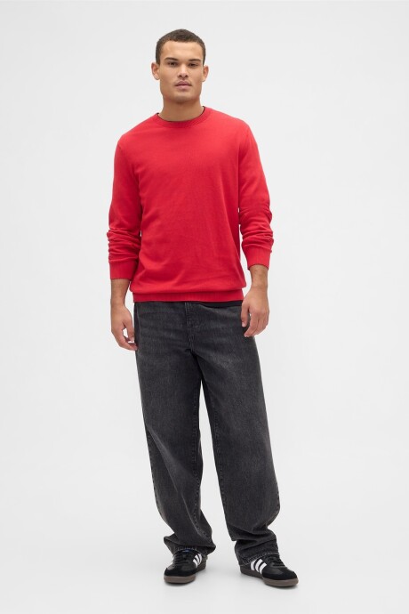 Buzo Algodón Cuello Redondo Hombre Modern Red