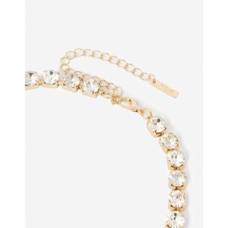 Collar Corto Strass Dorado
