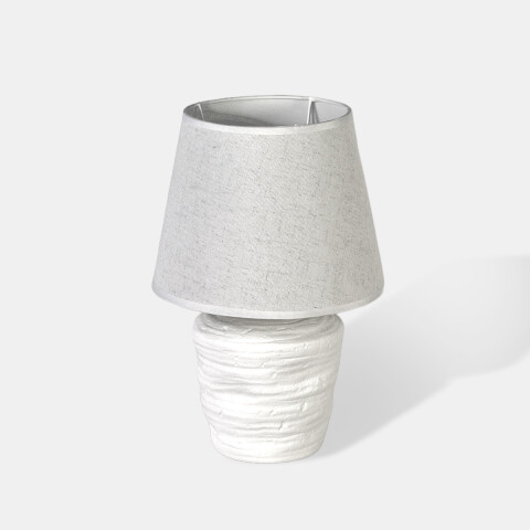 LAMPARA BLANCA C/BASE CERAMICA BLANCO 31.5X20CM Unica