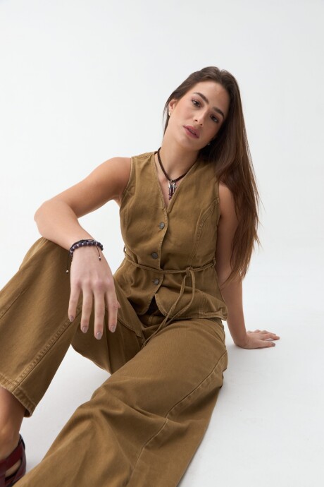 Chaleco Denim Julie Beige