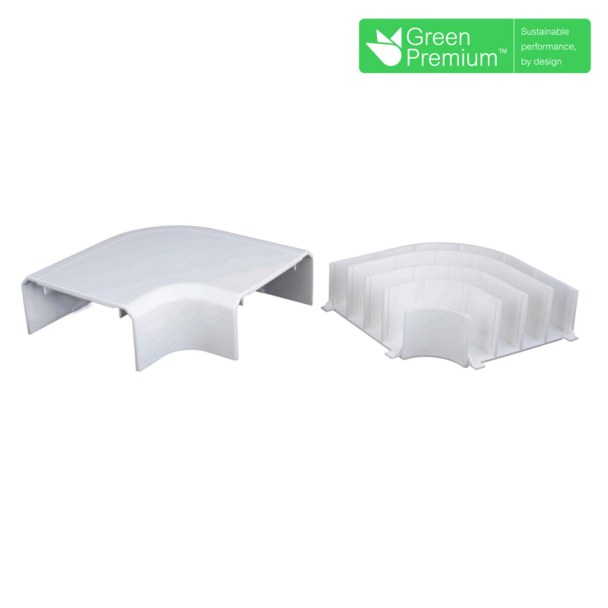 Codo plástico plano 90° 100x45mm blanco - DX0764 